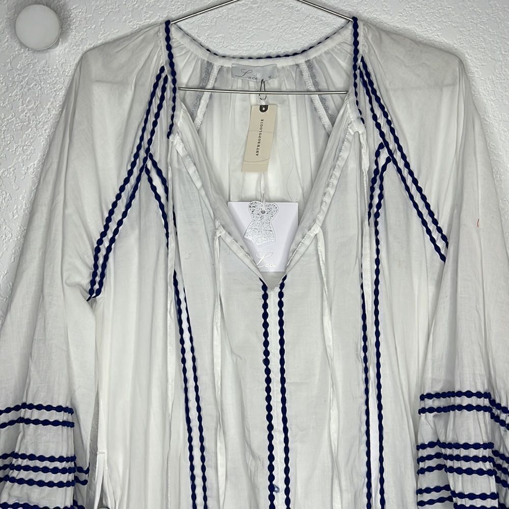 NWT LACE THE LABEL EMBROIDERED PEASANT DRESS Anthropologie Medium - Picture 4 of 16